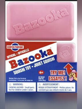 Bazooka Pink Bubble Gum Squishy Toy - 💖scented‼️👃🍬